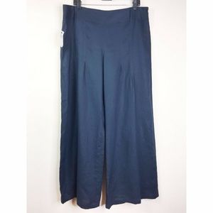 Tahari Sz 14 100% Linen Wide Leg Pleated Trouser G